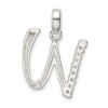 Black Bow Jewelry Sterling Silver and CZ, Lauren Collection, Initial W Pendant - 3 of 4