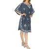 LA LEELA Women's Summer Loungewear Solid Casual Relaxed Caftan Knee Length Cover Up Dresses for Women Plus Size 2X-3X Gray, Solid - image 3 of 4