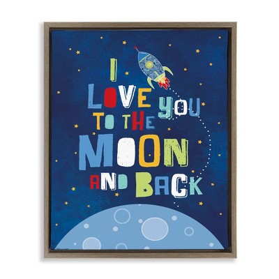 Stupell Industries Moon & Back with Rocket Ship, 17" x 21"