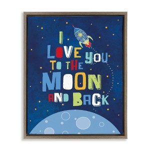 Stupell Industries Moon & Back with Rocket Ship, 17" x 21" - 1 of 4
