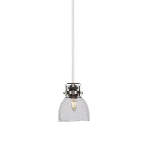 Toltec Lighting Easton 1 - Light Pendant in  White/Brushed Nickel with 6" Clear Bubble Shade - 1 of 1
