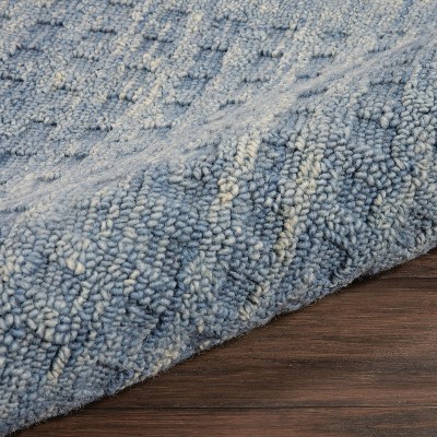 Artisan Denim Blue Handwoven Wool 4'x6' Rectangular Rug