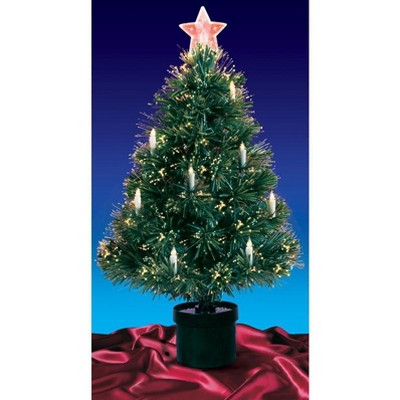 Northlight  4' Pre-Lit Artificial Christmas Tree Potted Fiber Optic - Multicolor Lights