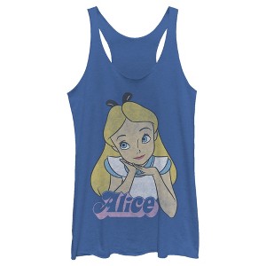 Women's Alice in Wonderland Large Alice Portrait Racerback Tank Top - 1 of 4