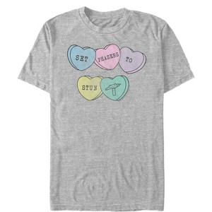 Men's Star Trek Valentine Phasers to Stun Candy Hearts T-Shirt - 1 of 4