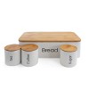 MegaChef Kitchen 4 Piece Bamboo Storage and Organization Canister Set in White - 4 of 4