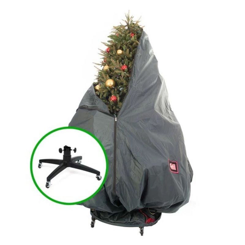 Northlight Decorated Christmas Tree Storage Bag With Rolling Stand-Holds 6-9 ft trees, 3 of 7