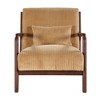 JUJABU Modern Accent Chair with Ribbed Corduroy Upholstery & Lumbar Pillow – Walnut Frame - 4 of 4