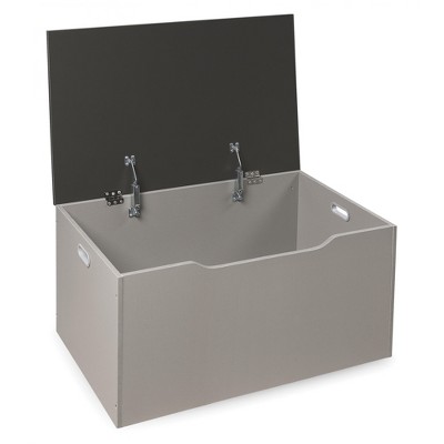 Light Gray and Dark Gray Woodgrain Toy Storage Bench