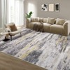 Abstract Machine Washable Rug with Rubber Backing for Living Room Modern Non-Slip Area Rug Easy-Cleaning Floor Carpet for Bedroom Dining Room - 2 of 4