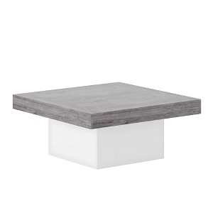 NicBex 35.43" W Square Wood Coffee Table Center Dining Table with LED Lights for Living Room - 1 of 4