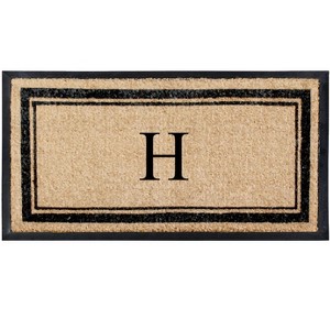 A1HC Natural Rubber Coir Outdoor Doormat 24x48 Monogrammed Anti-Shed Treated Durable Front Door Mat - 1 of 4