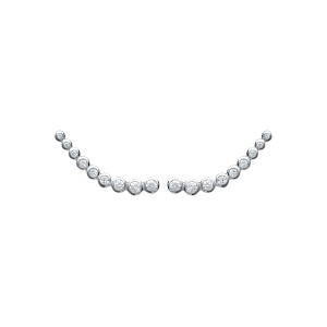 Saint Roman Sterling Silver Crochet Earrings with Zirconia, Rhodium Plated, Lightweight Design (1.07" x 0.04") - 1 of 2