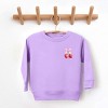 The Juniper Shop Coquette Strawberry Watercolor Toddler Sweatshirt - 5/6T - Lavender - 3 of 4