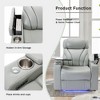Electric Power Recliner Chair with USB Charging, Hidden Arm Storage, Cup Holder, Tray Table and Bluetooth Speaker - 4 of 4