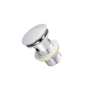 KubeBath KubeBath Solid Brass Construction Pop-Up Drain With Overflow - Chrome - 1 of 4