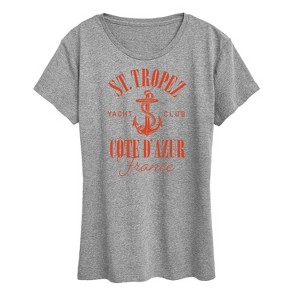 Women's - Instant Message - St. Tropez Yacht Club Short Sleeve Graphic T-Shirt - 1 of 4
