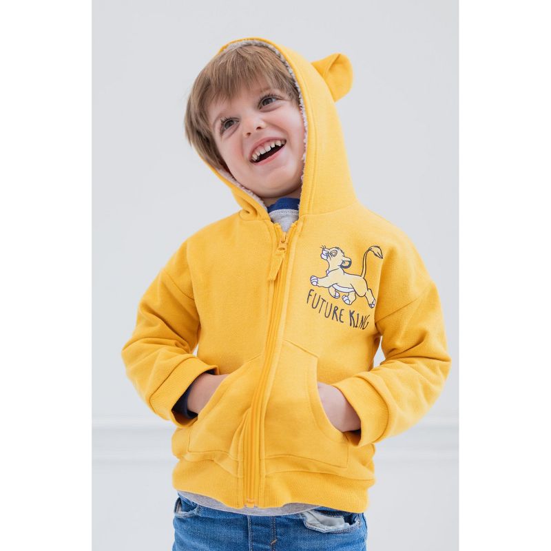 Disney Mickey Mouse Minnie Mouse Lion King Simba Fleece Zip Up Hoodie Toddler, 2 of 10