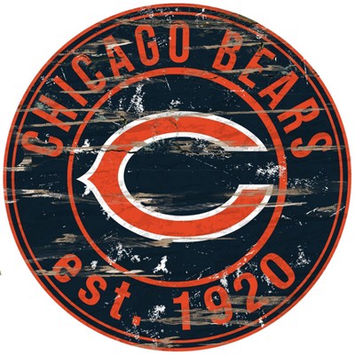 NFL Chicago Bears Fan Creations Round Distressed Sign