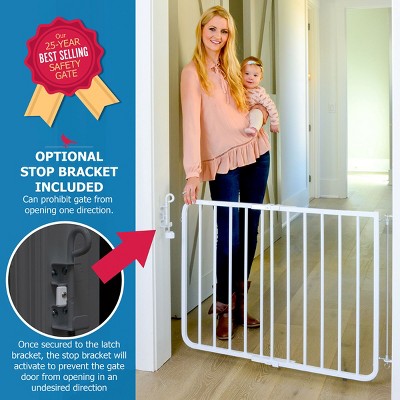 White Metal Auto-Lock Baby and Pet Safety Gate