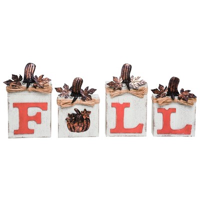 Transpac Wood 10.75 in. Multicolor Halloween Decor Set of 4