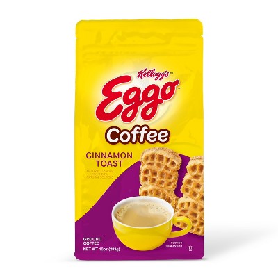 Eggo Cinnamon Toast Flavored Ground Coffee, Fair Trade Cert. 10 Oz Bag, 6 pack