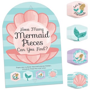 Big Dot of Happiness Let’s Be Mermaids - Baby Shower or Birthday Party Scavenger Hunt - 1 Stand and 48 Game Pieces - Hide and Find Game - 1 of 4