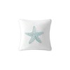 Kumasinova 16" Square Bed Pillows,Cotton Couch Pillows with Starfish Embroidery Design,Decorative Pillows for Bed and Sofa,White - 2 of 4