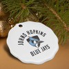 Johns Hopkins University Blue Jays Logo Porcelain Scalloped Holiday Christmas Tree Ornament - 4 of 4