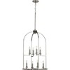 Progress Lighting Seneca 8-Light Foyer Pendant, Polished Nickel, Open-Cage Design, Candelabra Lights, Modern Farmhouse & Luxe Settings - 2 of 4
