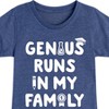 Girls' - Instant Message - Genius Runs In My Family Fitted Short Sleeve Graphic T-Shirt - 2 of 4