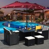 Costway 15Ft Patio Double-Sided Solar LED Market Umbrella Crank BeigeTanOrangeBurgundy - 3 of 4