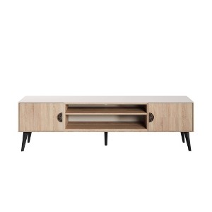 Manhattan Comfort 70.9" Haley TV Stand for TVs up to 55" Natural/Beige - 1 of 4