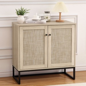 Nasitip Sideboard Buffet Cabinet with 2 Rattan Doors, Farmhouse Console Table with Storage, Entryway Accent Table for Living Room, Dining Room - 1 of 4