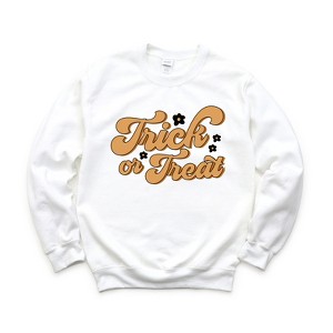 Simply Sage Market Women's Graphic Sweatshirt Trick or Treat Flowers - 1 of 4