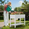 NAYSAYE Raised Garden Bed Planter Box Ergonomic Design with Storage Shelf Swivel Lockable Wheels for Backyard Balcony, Light Gray, 43.3"*17.7"*33.66" - 2 of 4