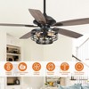 Parrot Uncle 52" Modern Black Ceiling Fan with Lights and Remote Control for Living Room Dining Room - 2 of 4
