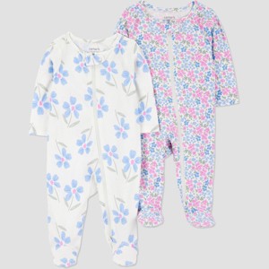 Carter's Just One You®️ Baby Girls' 2pk Floral Sleep N' Play - 1 of 3