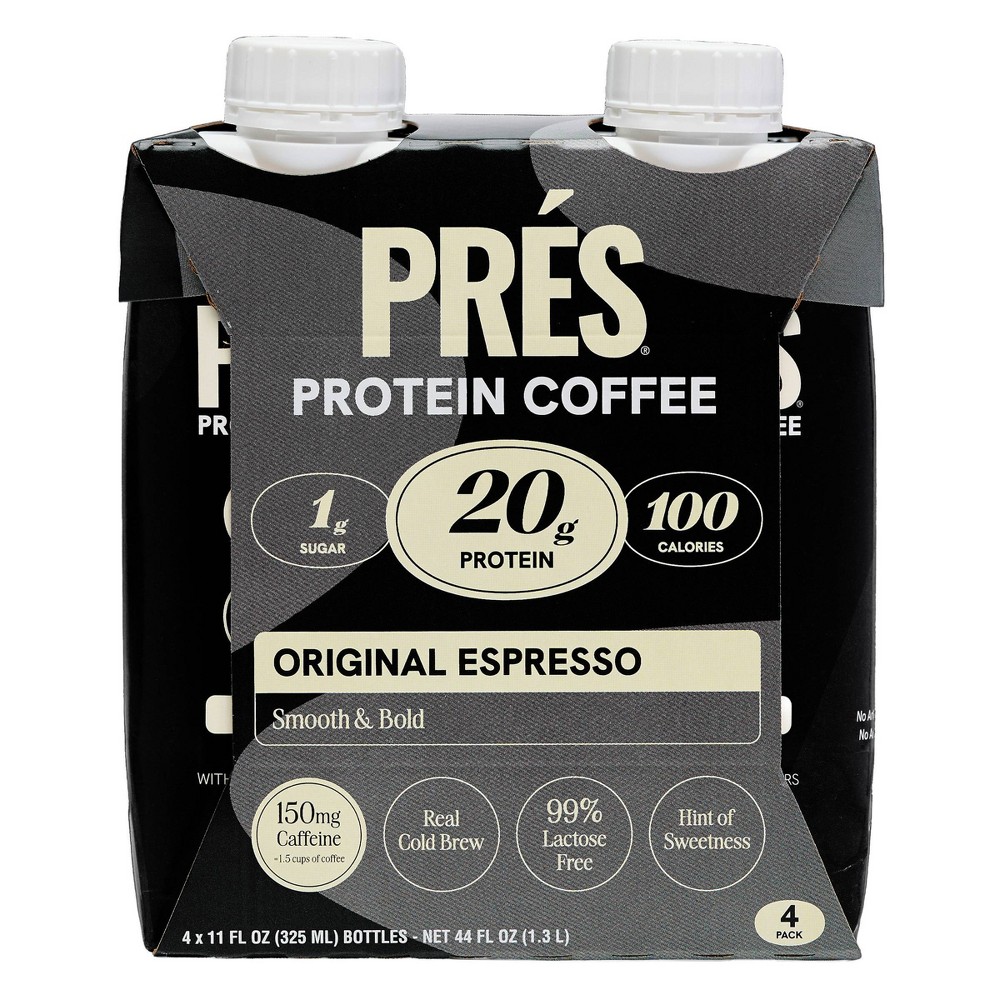 PRÉS Original Cold Brew Protein Coffee - 20g Protein - 4pk/11 fl oz