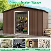 10X12 FT Outdoor Storage Shed, Galvanized Steel Storage Shed, Steel Sliding Doors, Weather Resistant, Garden Tool Shed with Lockable Door - 4 of 4