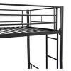 NicBex Twin Size Bunk Bed Metal Bed Frame with Trundle, Ladder and Full Length Guardrail, No Box Spring Required, Black - 4 of 4