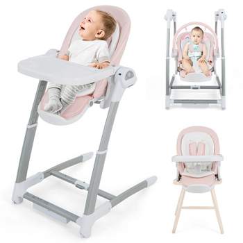Infans 3-in-1 Baby Swing & High Chair w/ 8 Adjustable Heights & Music Box Pink