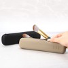 Unique Bargains Portable Travel Silicone Makeup Brush Holder Black Khaki 2 Pcs - 2 of 4