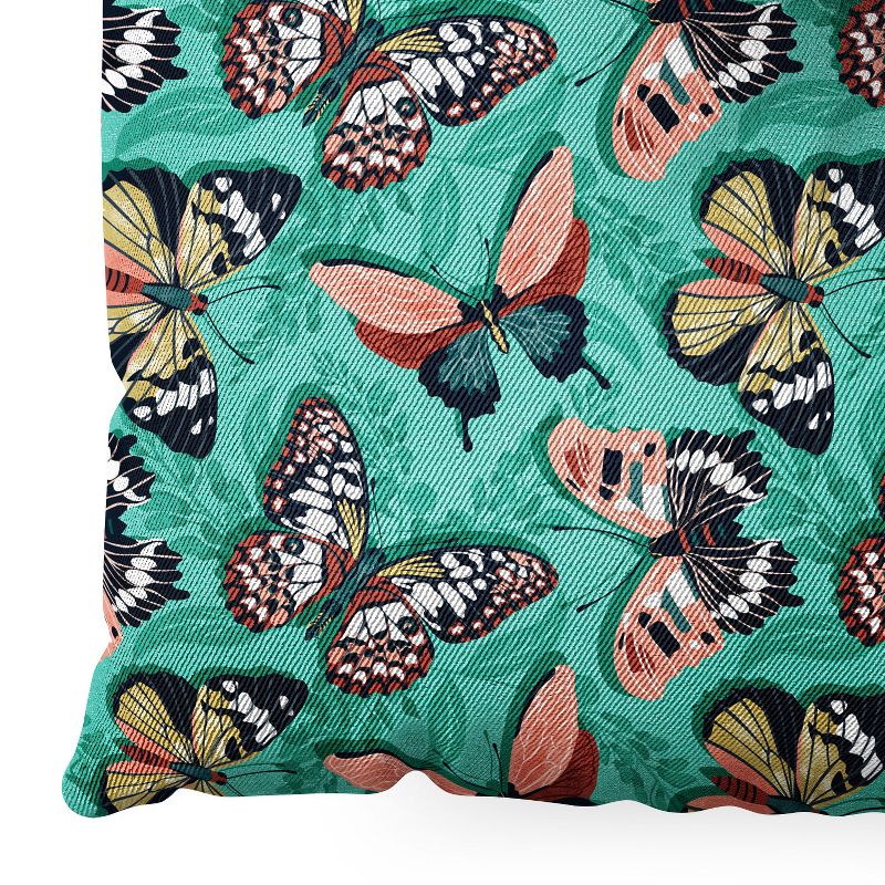 Heather Dutton Mariposa Boho Butterflies Aqua Square Floor Pillow - Deny Desings, 3 of 5