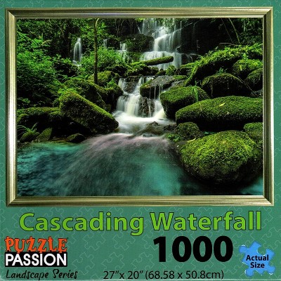 Puzzle Passion Cascading Waterfall 1000 Piece Landscape Jigsaw Puzzle