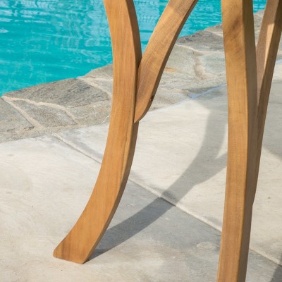 Hermosa 31.5" Square Teak Finish Acacia Wood Outdoor Table