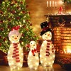 LuxenHome Snowman Family Trio Indoor and Outdoor Holiday Decoration with Lights Multi-Color - 3 of 4