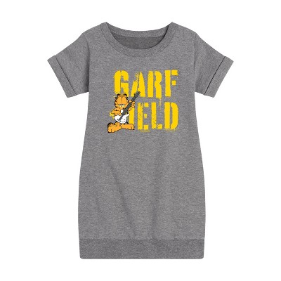 - Garfield - Grunge Graphic Short Sleeve Fleece Dress