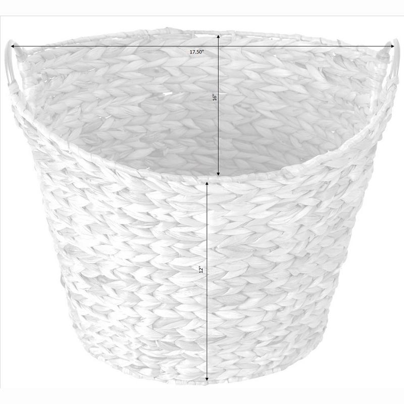 Water Hyacinth Wicker Large Round Storage Laundry Basket with Handles, 4 of 6