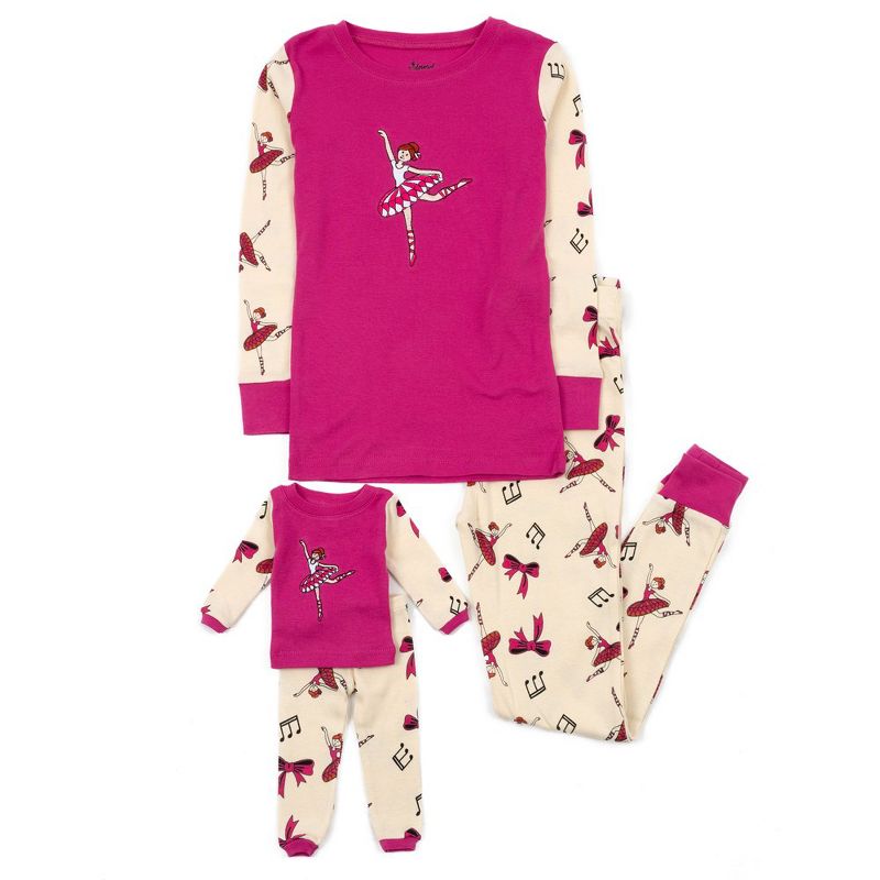 Leveret Girl and Doll Matching Cotton Pajamas, 1 of 3